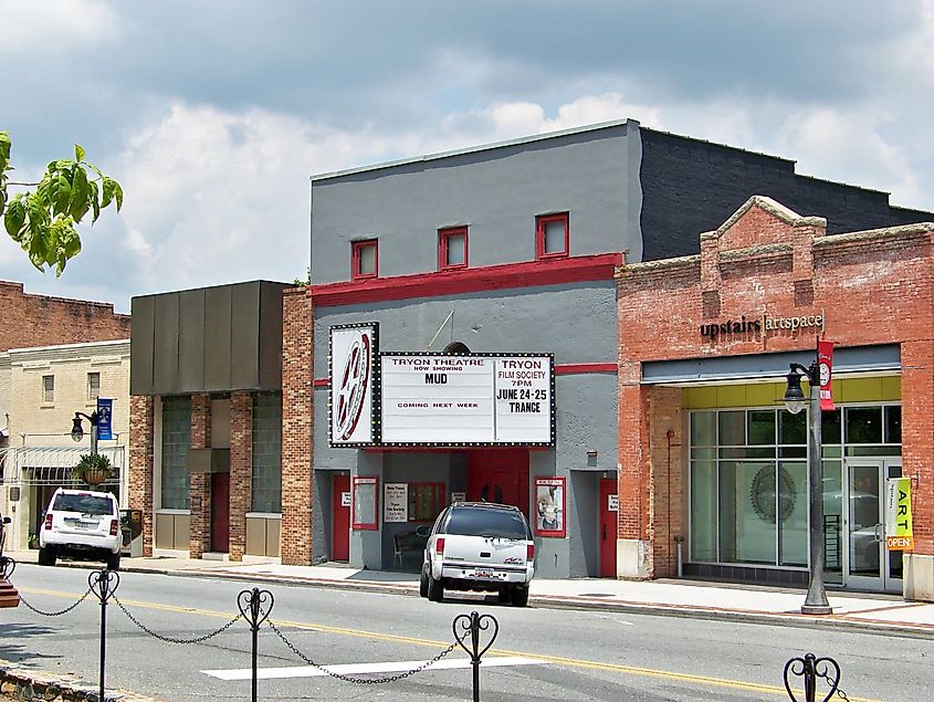 The Tryon Theatre in the Tryon downtown historic district. 