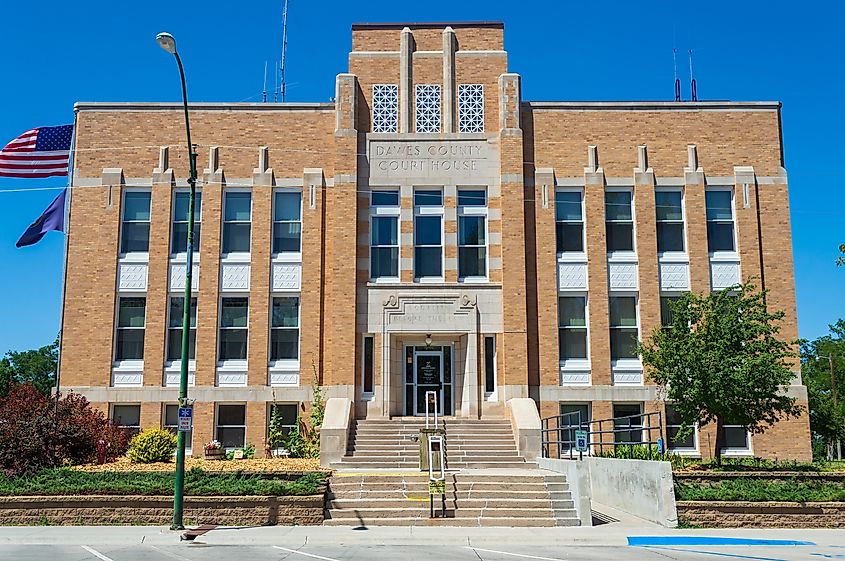 The Dawes County Courthouse in Chadron, Nebraska.