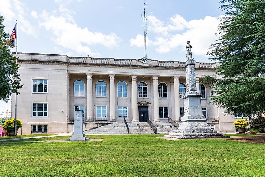 The Caswell County Courthouse in Rutherfordton, North Carolina.