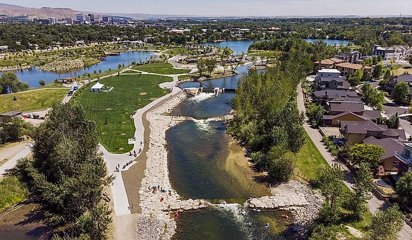 Garden City as seen with downtown Boise in the background.