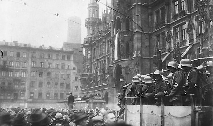 Nazis at the Marienplatz in Munich during the Putsch