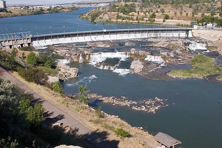 Aerial view of Great Falls, Montana.