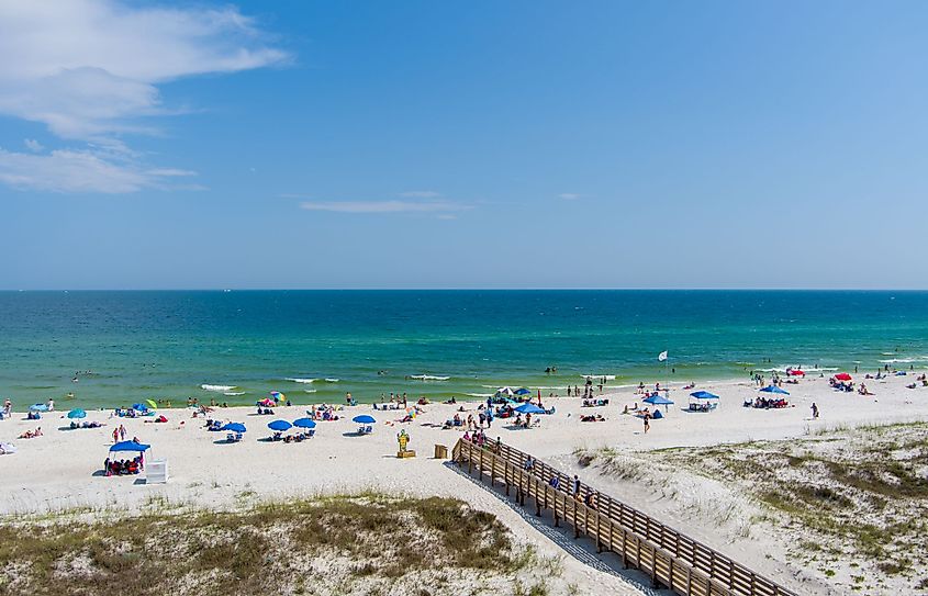 Tourists enjoy in Orange Beach, Alabama