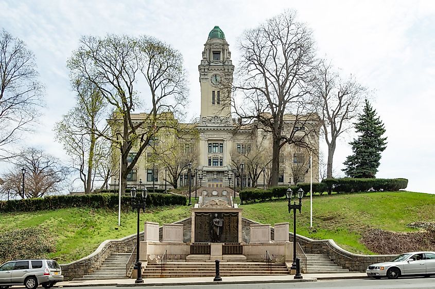 Yonkers City Hall building in Yonkers, New York. 