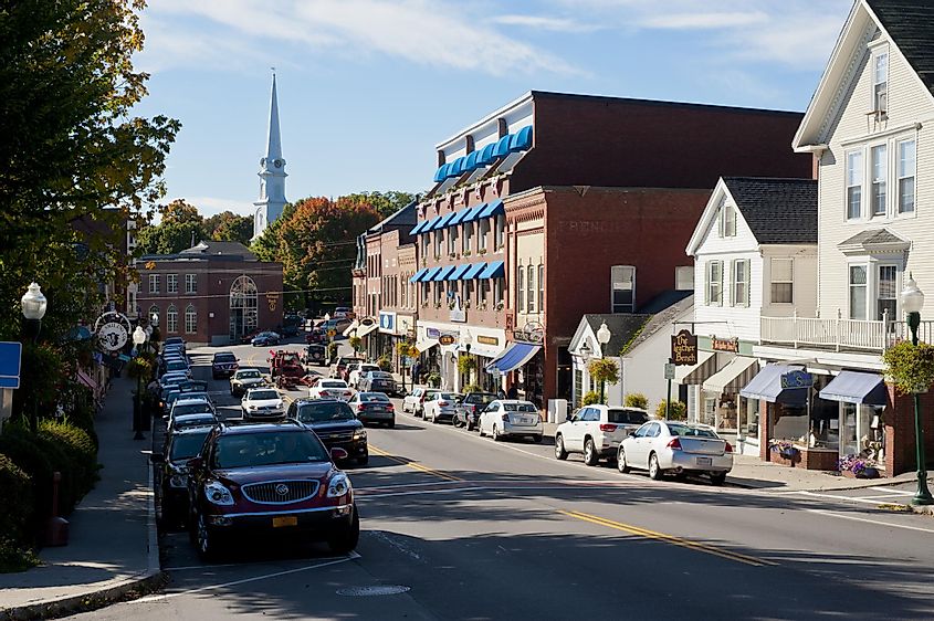 Street view of downtown Camden, Maine