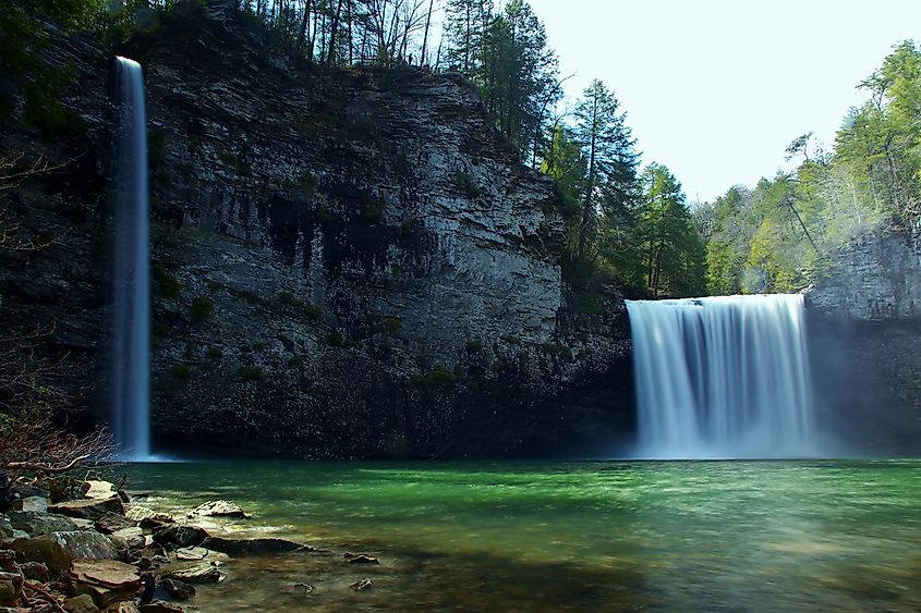 The cascades in Creek Falls State Park, Tennessee.