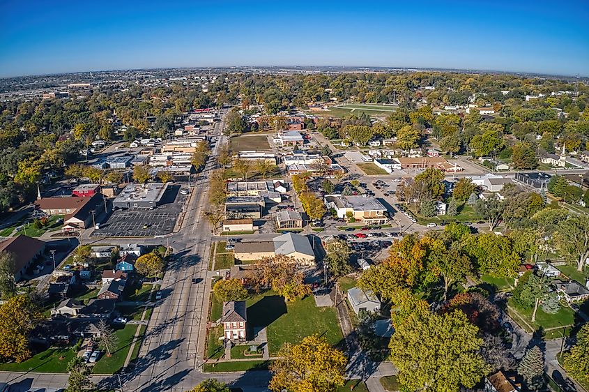 Aerial View of the Omaha Suburb of Bellevue, Nebraska