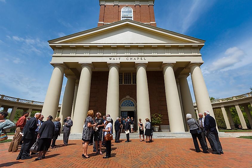 Wait Chapel at Wake Forest University in Winston-Salem, North Carolina.