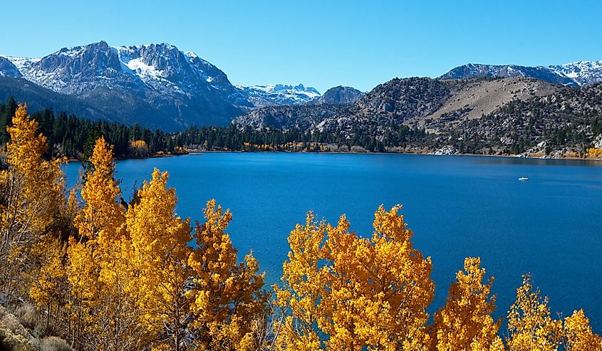 Picturesque rural landscapes on Mammoth Lake.