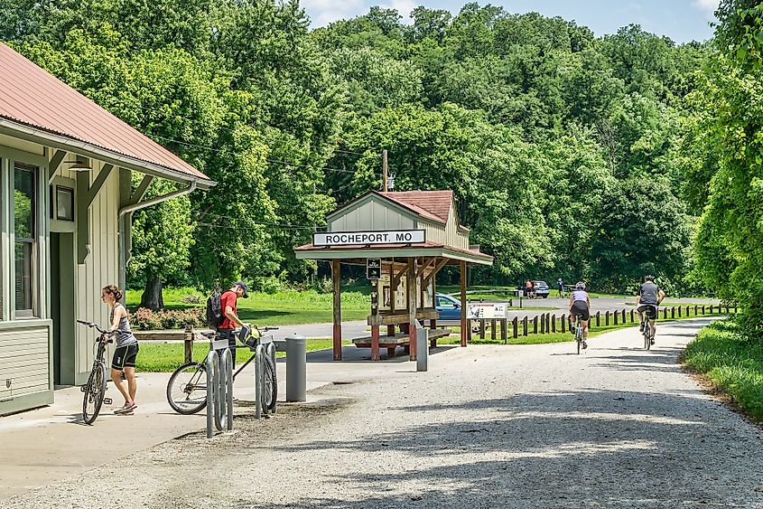 Cycling trails in Rocheport, Missouri.