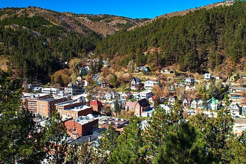 Aerial view of Deadwood, South Dakota