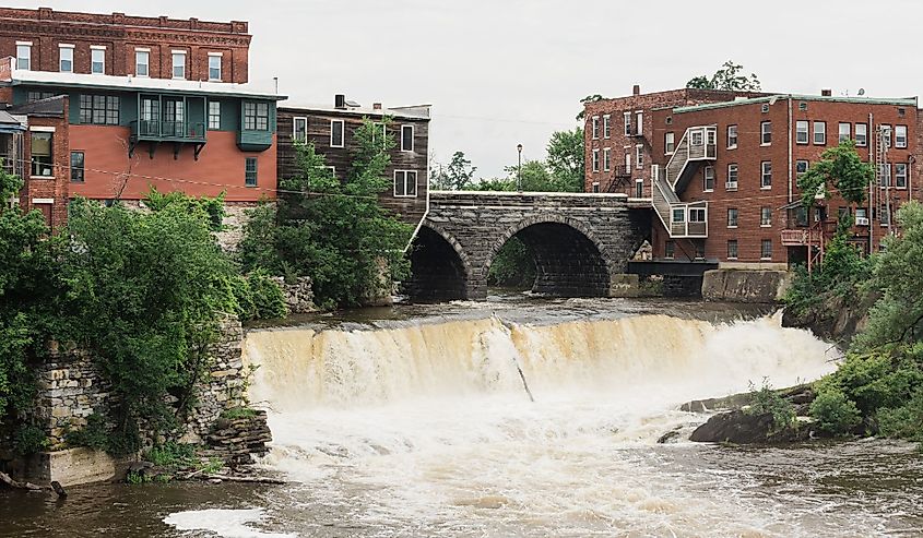 Middlebury Falls in Middlebury, Vermont.