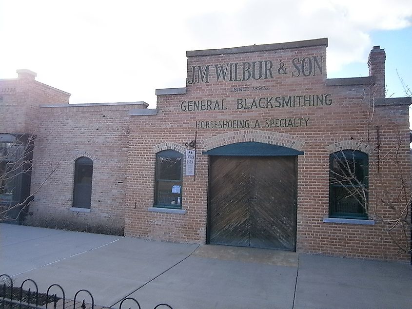 The JM Wilbur Company Blacksmith Shop, a historic building in Eden, Utah, United States.