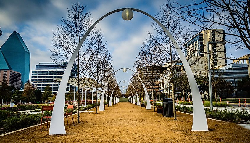 Arches designed by Jim Burnett at Klyde Warren Park in Dallas, Texas