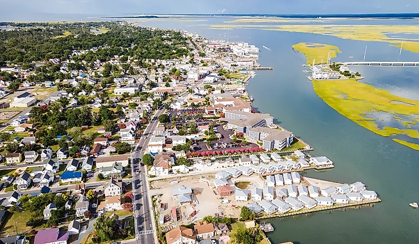 Aerial view of St. Michaels, Maryland.