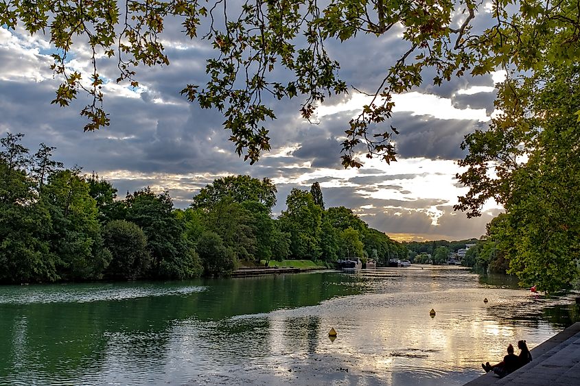 Marne river in Nogent-sur-Marne, near Paris, France