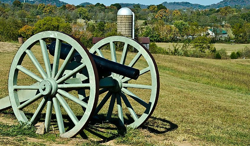 Spring Hill Battlefield cannon in Tennessee