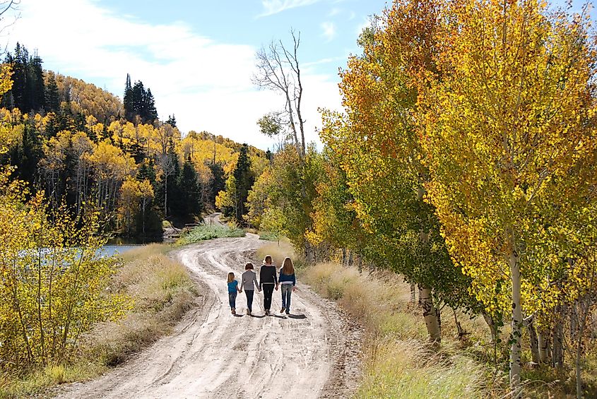 People walking in Ephraim, Utah