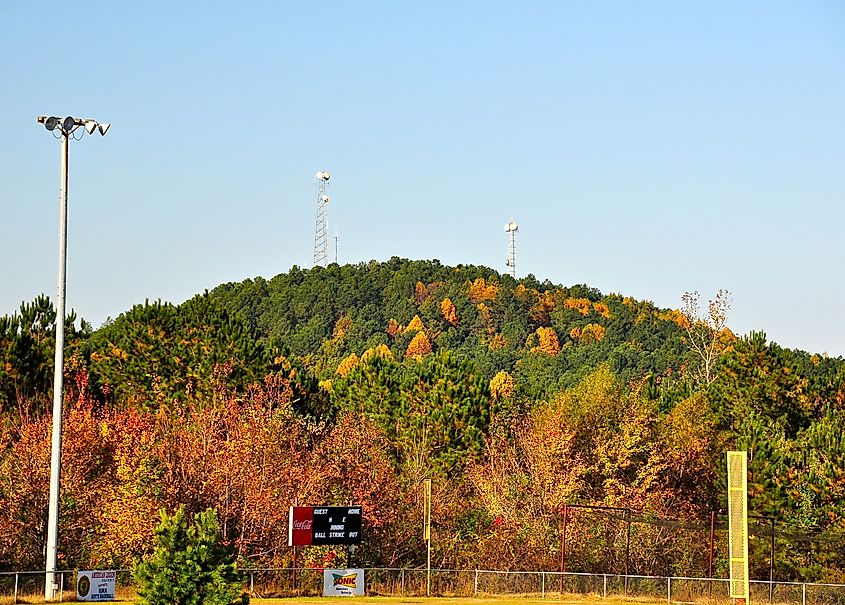 Woodall Mountain, elevation 807 feet, is the highest point in the state of Mississippi. Tishomingo County, Mississippi. Skye Marthaler - Own work via Wikipedia