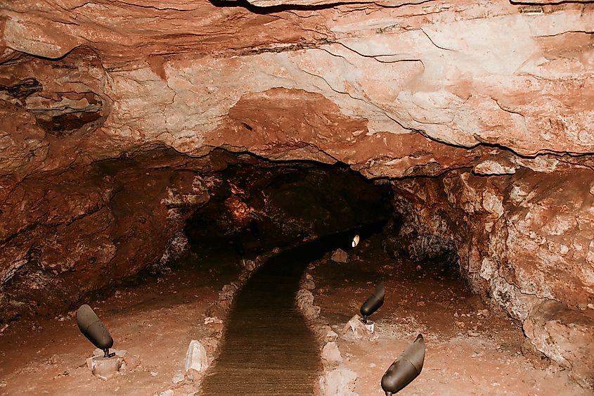 Inside the cave at Wind Cave National Park