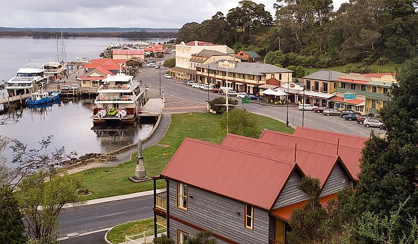 Overlooking Strahan, Australia and the Gordon River.