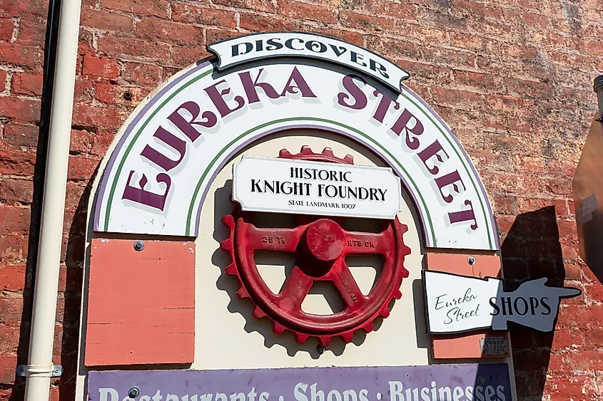 Sign for the Sutter Creek Knight Foundry in Sutter Creek, California.