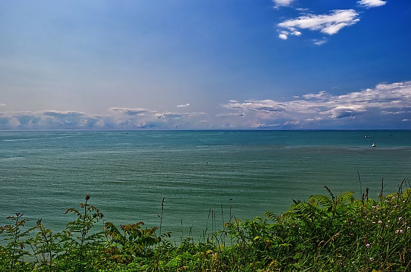 Wide open Lake Huron seen from the shores.