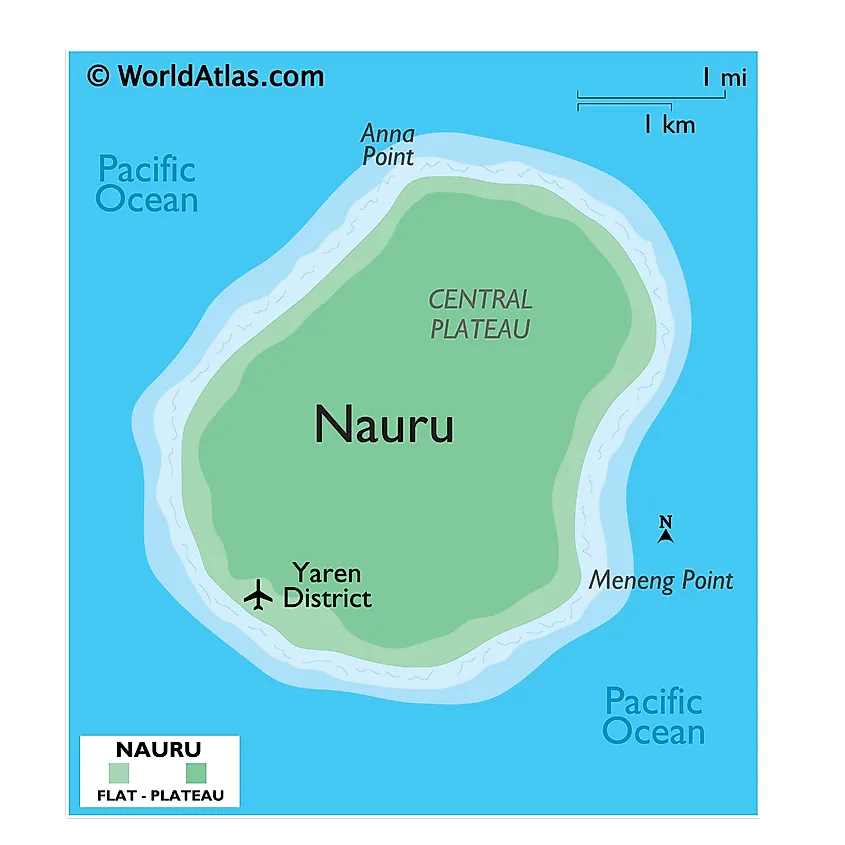 Political map of Nauru.