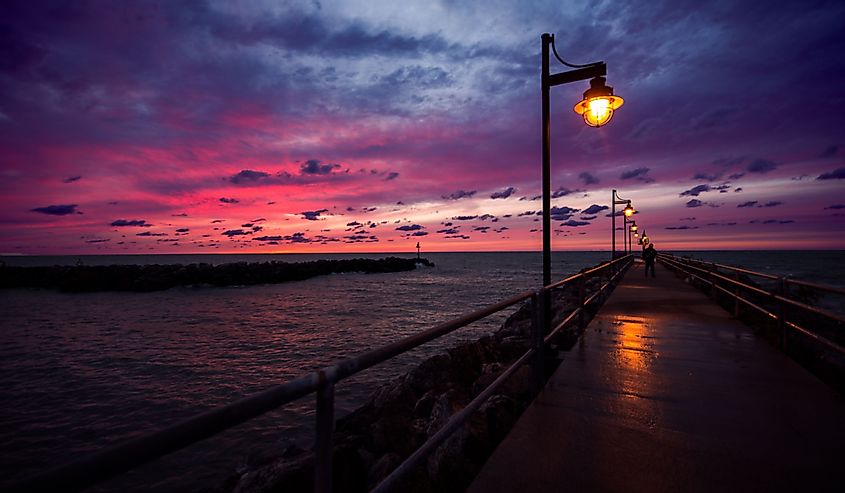 Sunset over Lake Erie from Avon, Ohio
