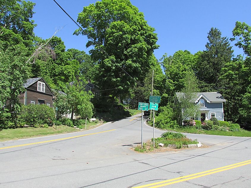 Intersection of Shutesbury Road and Cushman Road, East Leverett Massachusetts
