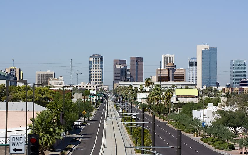 Central Avenue in Phoenix, Arizona.