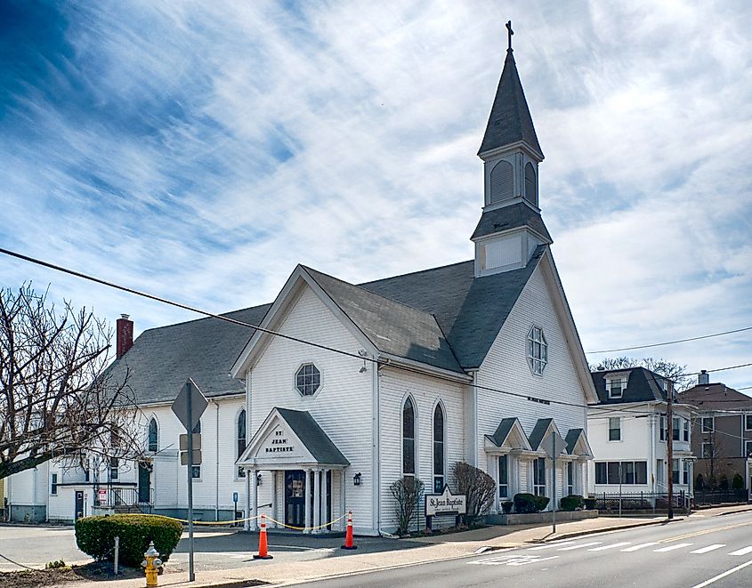 St. Jean Baptiste Church at 324 Main Street, Warren, Rhode Island