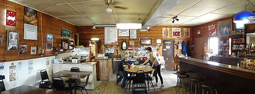 Inside the Monowi Tavern in Monowi, Nebraska. 