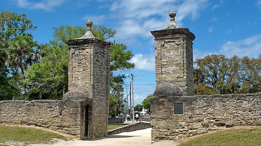The Old City Gate in St. Augustine, Florida. 
