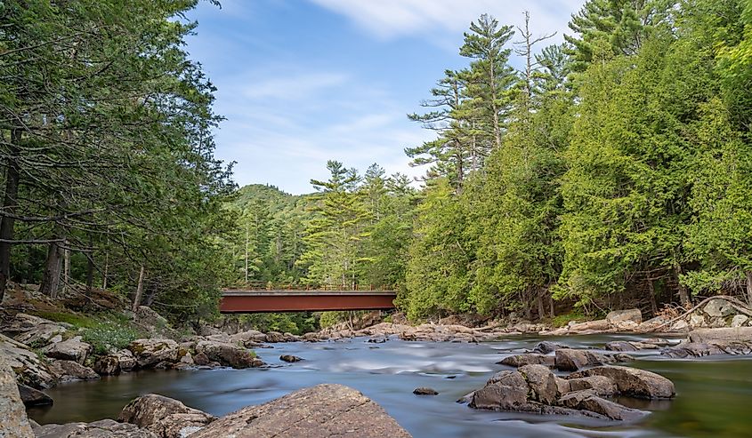 Bridge over the river at Hulls Falls, Keene Valley, New York