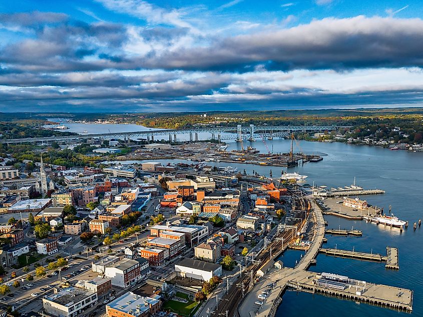 City scape of New London, Connecticut.