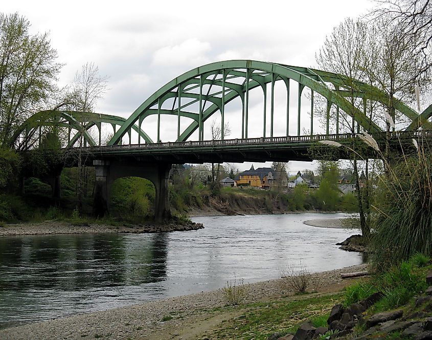 Looking upstream on the Clackamas River.