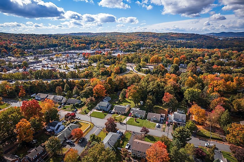 Aerial view of Mahwah in New Jersey.