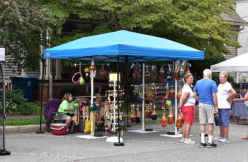 Handmade Gourd Crafts Booth at the Annual Peach Festival in Wyoming, Delaware