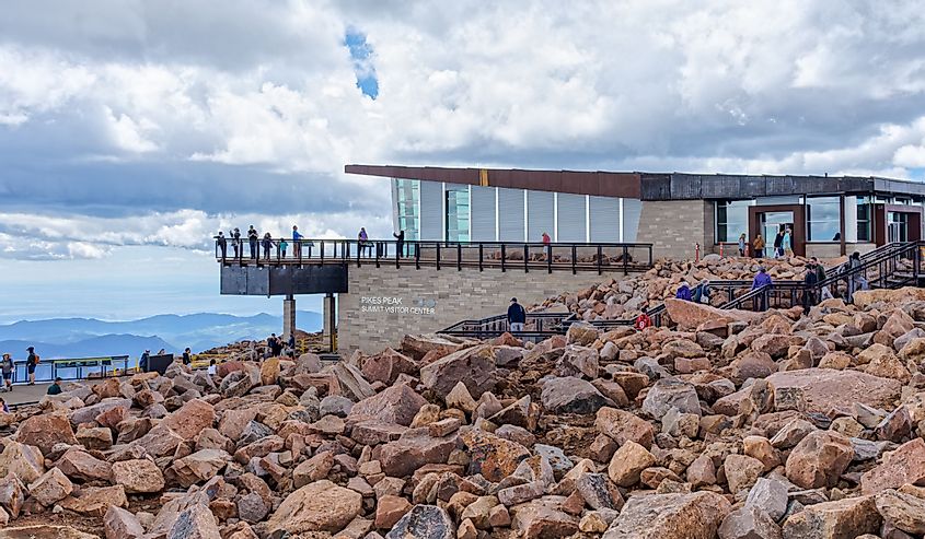 The new Pikes Peak Summit Visitor Center contains exhibits, snacks and a gift shop.