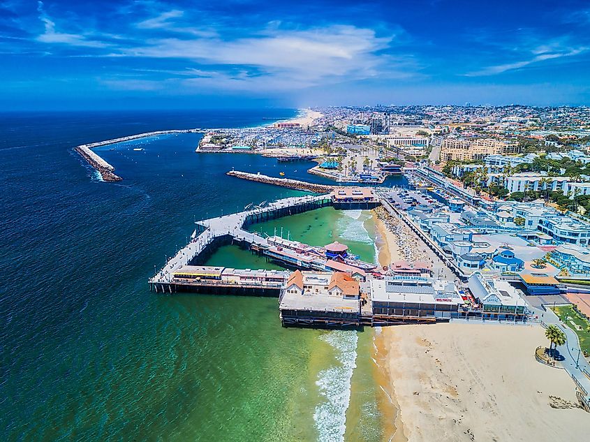 Aerial view of Redondo Beach in southern California.