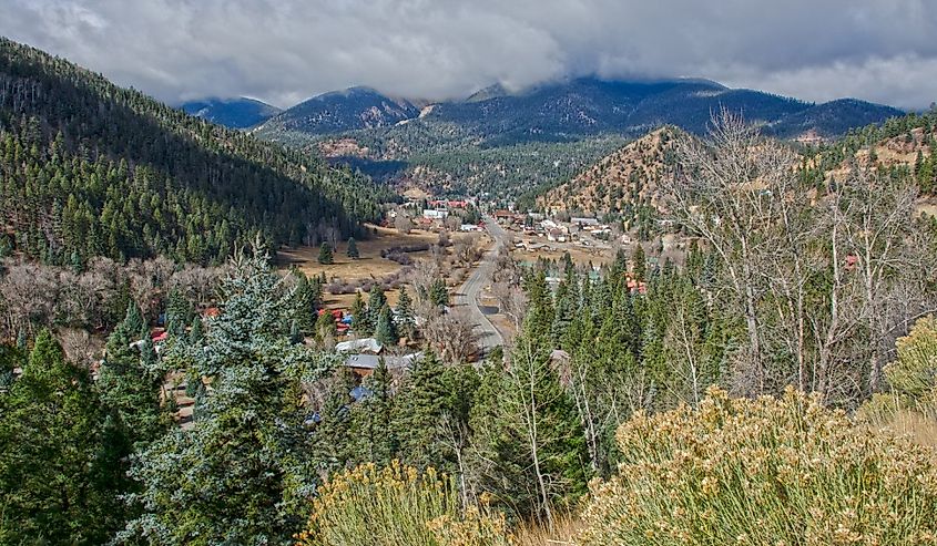 Overlooking the mountain town of Red River, New Mexico