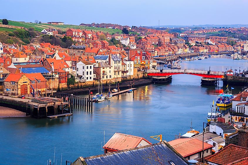 Aerial view of Whitby, England.