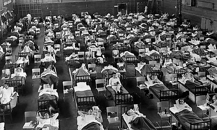 168 sick conscripts by asian flu in a sport arena att F 21 in Luleå. Picture was taken in 1957