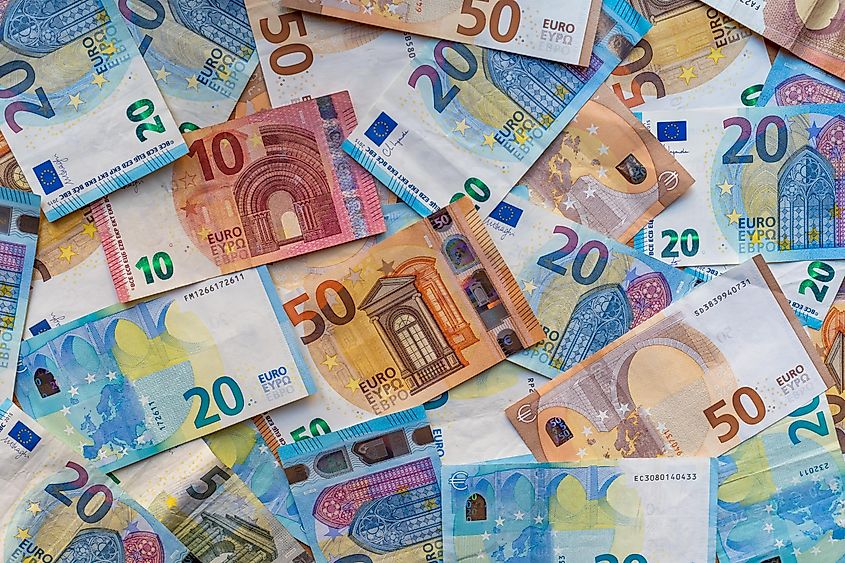 Euro banknotes