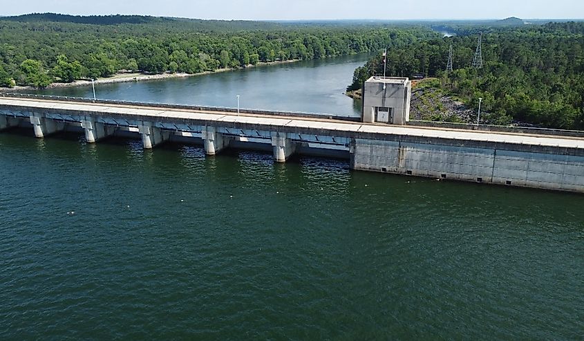 Clarks Hill Strom Thurmond Dam looking down river