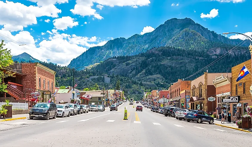 A view of Ouray, Colorado, and the San Juan Mountains.