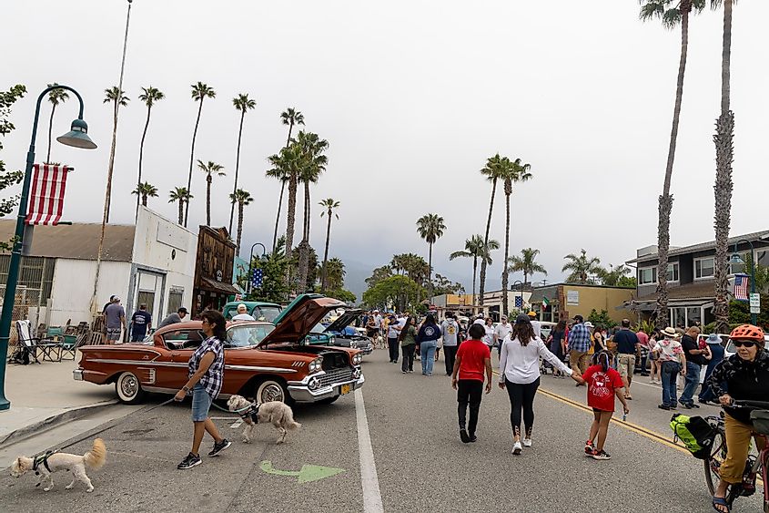 Rods and Roses classic holiday car show in Carpinteria, California