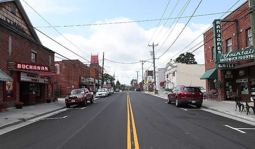 Historic District in Small Town Of Buchanan in Botetourt County, Virginia.