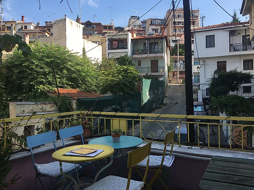 A rooftop cafe in the heart of Thessaloniki's Old Town. 